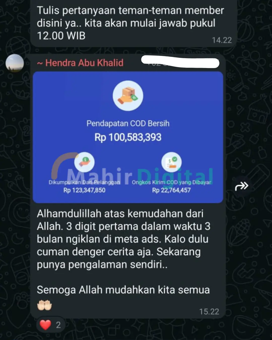 Hasil member Mahir Digital